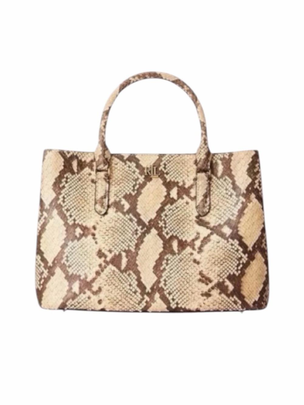 Lauren Ralph Lauren Marcy Leather Satchel In Limited Edition Snakeskin Print NWT